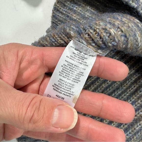 Ann Taylor Boxy Ribbed Sweater Blue MultiTurtleneck - Picture 3 of 7